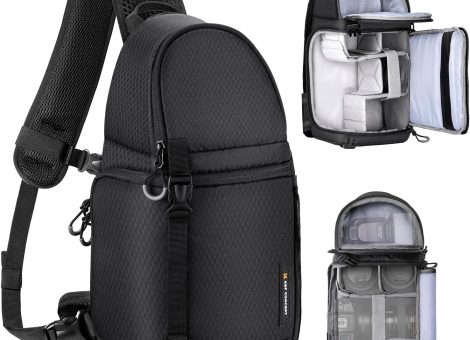 K&F Concept Camera Sling Bag Crossbody Bag Waterproof Camera Shoulder Backpack DSLR/SLR/Mirrorless Camera Case Photography Bags Compatible with Canon/Nikon/Sony/Fuji/Gopro/DJI