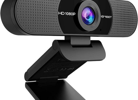 EMEET 1080P Webcam with Microphone, C960 Web Camera, 2 Mics Streaming Webcam, 90°FOV Computer Camera, Plug and Play USB Webcam for Online Calling/Conferencing, Zoom/Skype/Facetime/YouTube, Laptop/PC